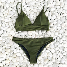 Solid Low Waist Bikini Set - Quick-Dry Elastic Premium Swimwear