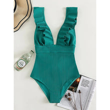 Push Up Cut-Out One-Piece Swimsuit - Floral Spandex Polyester Design