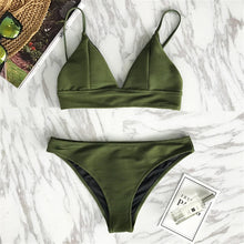 Solid Low Waist Bikini Set - Quick-Dry Elastic Premium Swimwear