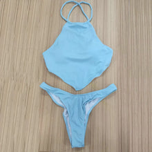 High Neck Bikini Set - Wire-Free Solid Premium Nylon Modern Design