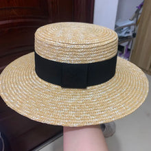 Summer Straw Sun Hat - Breathable Natural Patchwork Pattern Wide Brim