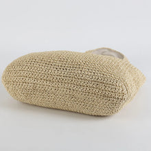 Fashion Straw Shoulder Bag - Genuine Straw Zipper Closure Lightweight Design