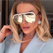 Designer Oversized Sunglasses - Polycarbonate Mirror Alloy Frame 60mm