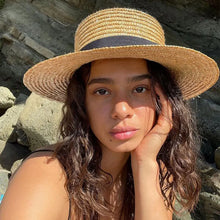 Summer Straw Sun Hat - Breathable Natural Patchwork Pattern Wide Brim