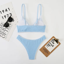 Plain Rib Bikini Set - Cotton Polyester Spandex Comfortable Everyday