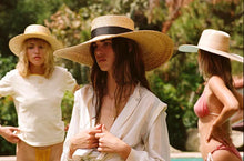Big Brim Straw Hat - Classic Solid Pattern Adjustable 18cm Brim Style