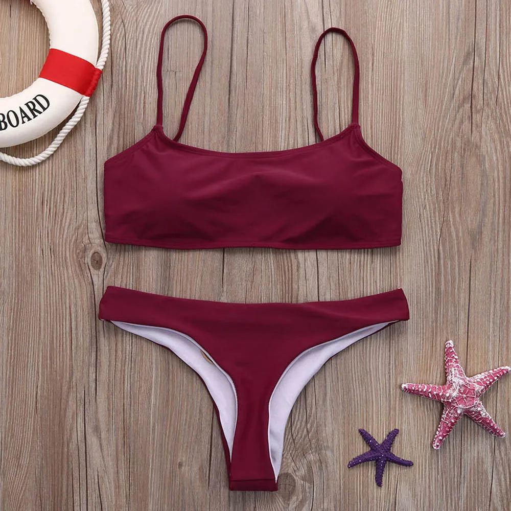 Casual Two-Piece Bikini Set - Underwire Support Nylon Timeless Design