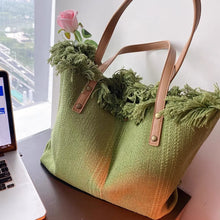 Casual Canvas Large Tote Bag - Cotton Polyester Solid Spacious Design