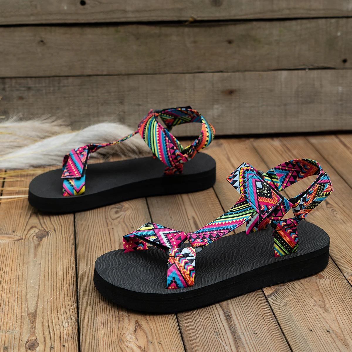 Cute Beach Sandals with Colourful Straps - EVA Comfort Playful Design