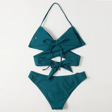 Ribbed High-Waist Swimsuit - Breathable Polyester Spandex Trendy Design
