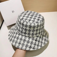 White Black Plaid Bucket Hat - Eco-Friendly Natural Material Classic Style
