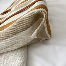 Beach Stripes Handbag - Premium Natural Straw Polyester Lined Classic Design
