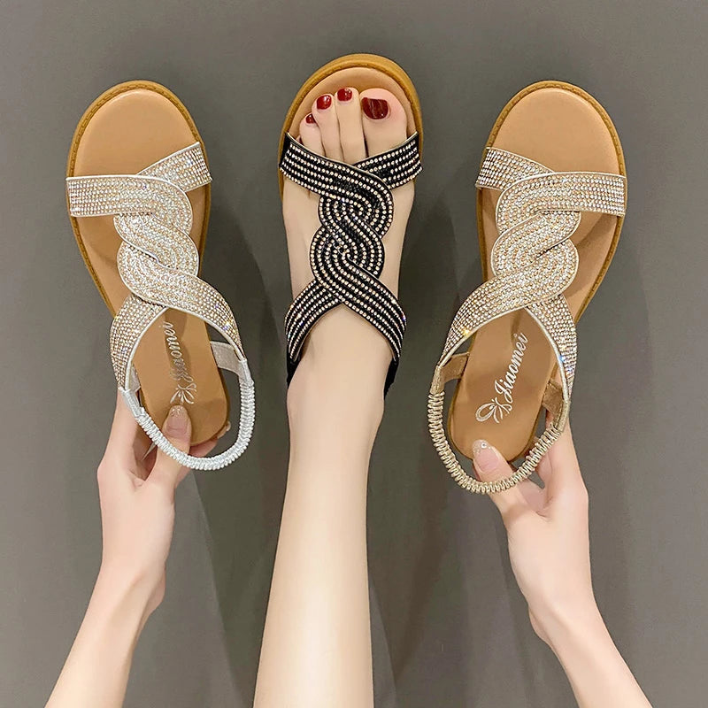 Bohemian Style Platform Sandals - Soft Flock Artisan Summer Design