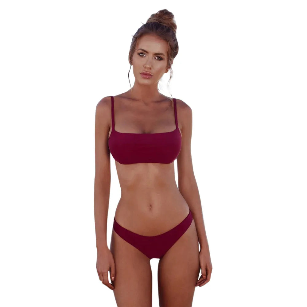 Casual Two-Piece Bikini Set - Underwire Support Nylon Timeless Design
