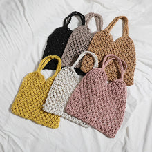 Knitted Rattan Large Capacity Handbag - Durable Natural Straw 35x38cm