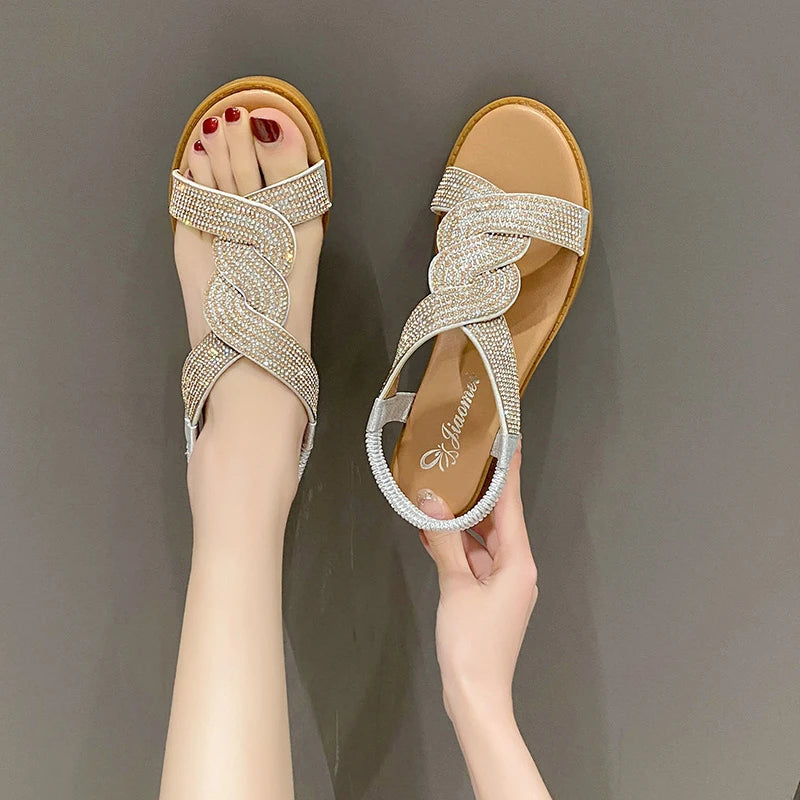 Bohemian Style Platform Sandals - Soft Flock Artisan Summer Design