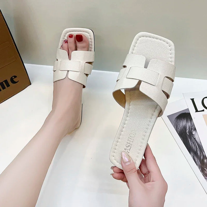 Casual Summer Slippers - Lightweight PU Flat Everyday Comfort Design
