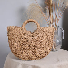 Casual Rattan Shoulder Bag - Top Quality Straw Zipper Pocket Artisan Design