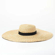 Big Brim Straw Hat - Classic Solid Pattern Adjustable 18cm Brim Style
