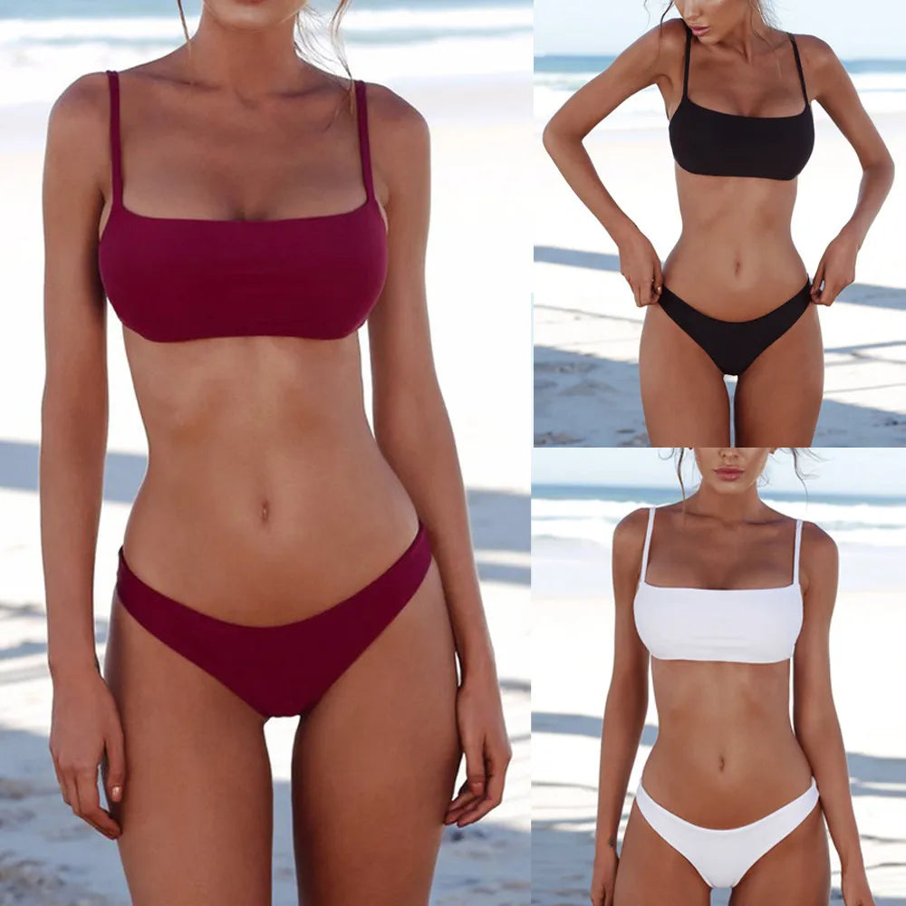 Casual Two-Piece Bikini Set - Underwire Support Nylon Timeless Design