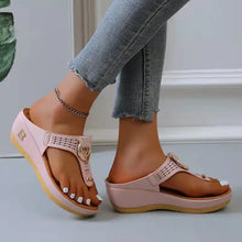 Comfy Boho Wedge Slippers - PU Platform 3–5cm Heel Artisan Design