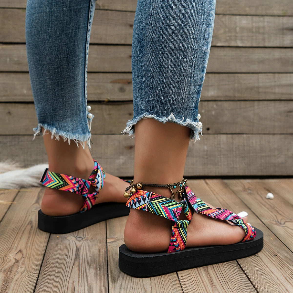 Cute Beach Sandals with Colourful Straps - EVA Comfort Playful Design