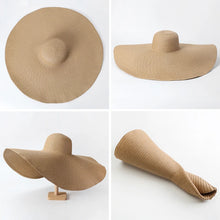 Foldable Oversized Sun Hat - 25cm Wide Brim Breathable Paper Travel Design