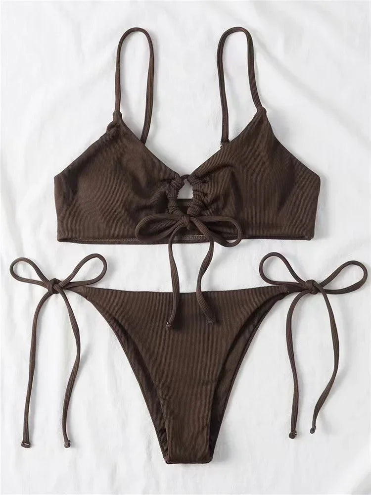 Brazilian Low-Waist Swimsuit - Wire-Free Polyester Spandex Daring Design