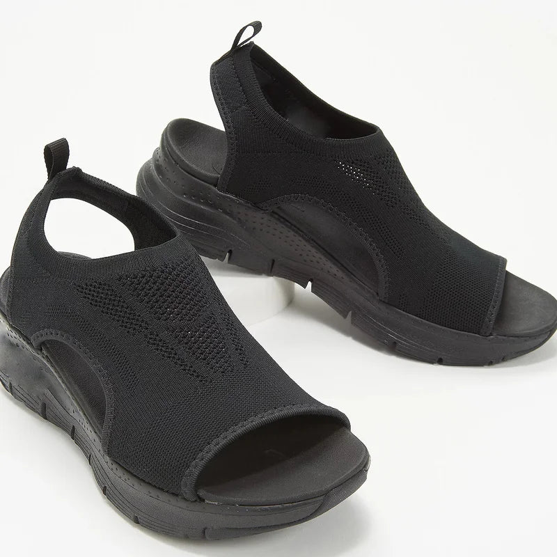 Summer Beach Sandals - Microfiber Platform Rubber Outsole Elegant Design