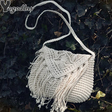 Fashion Woven Hollow Shoulder Crossbody Bag - Cotton Polyester Artisan Design