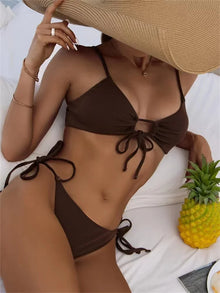 Brazilian Low-Waist Swimsuit - Wire-Free Polyester Spandex Daring Design