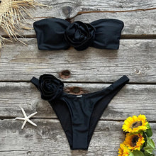 Sexy High-Waist Solid Bandage Bikini Set - Polyester Spandex Trendy