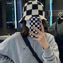 Lattice Handmade Crochet Bucket Hat - Intricate Plaid Polyester Artisan Design