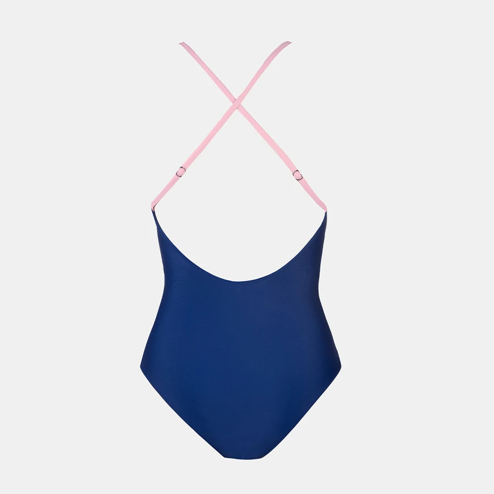 V-Neck Printed One-Piece Swimwear - Soft Breathable Fabric Blend