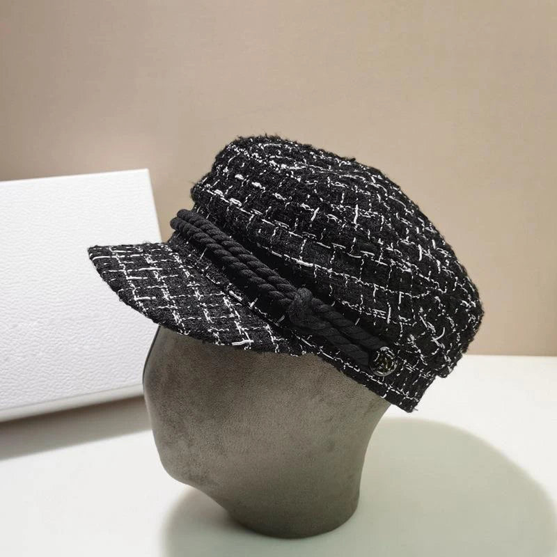 White Black Plaid Bucket Hat - Eco-Friendly Natural Material Classic Style