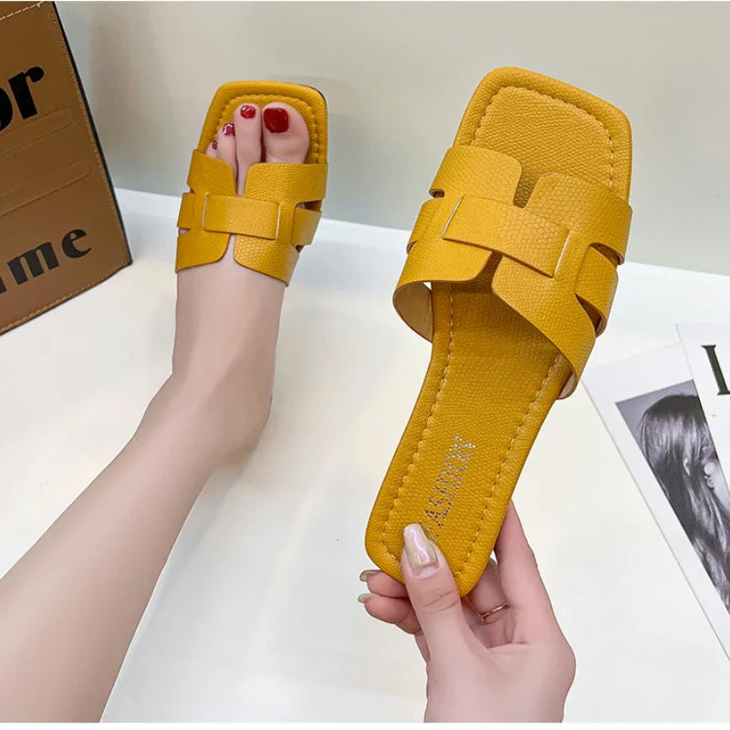 Casual Summer Slippers - Lightweight PU Flat Everyday Comfort Design