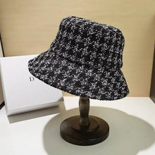 White Black Plaid Bucket Hat - Eco-Friendly Natural Material Classic Style