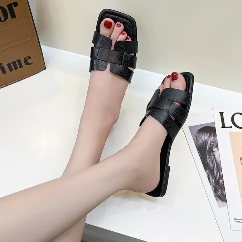 Casual Summer Slippers - Lightweight PU Flat Everyday Comfort Design