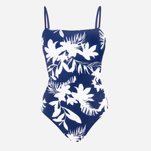 Ruched Tropical Strappy One-Piece Swimsuit - Polyester Floral Design