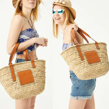 Casual Rattan Large Capacity Tote Bag - Robust Natural Straw Spacious Design