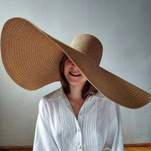 Foldable Oversized Sun Hat - 25cm Wide Brim Breathable Paper Travel Design